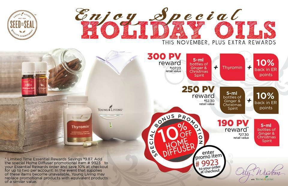 This month’s essential oils promo