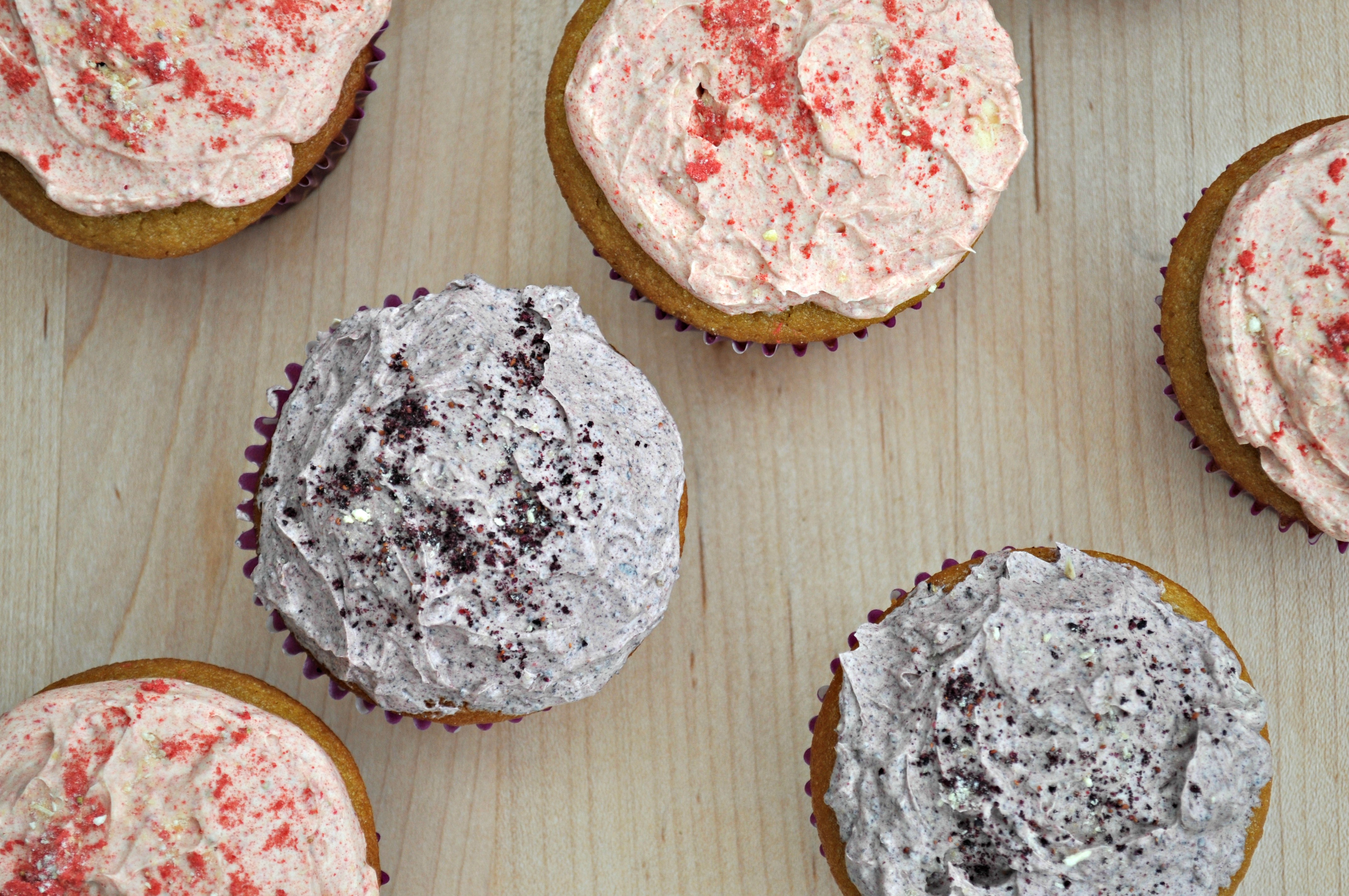 Strawberry and Blueberry Birthday Cupcakes