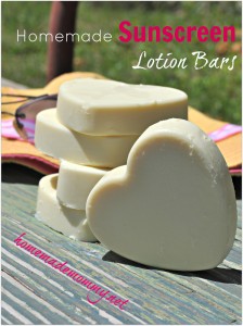 Homemade Sunscreen Lotion Bars via Homemade Mommy