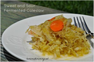 Sweet and Sour Fermented Coleslaw via Homemade Mommy