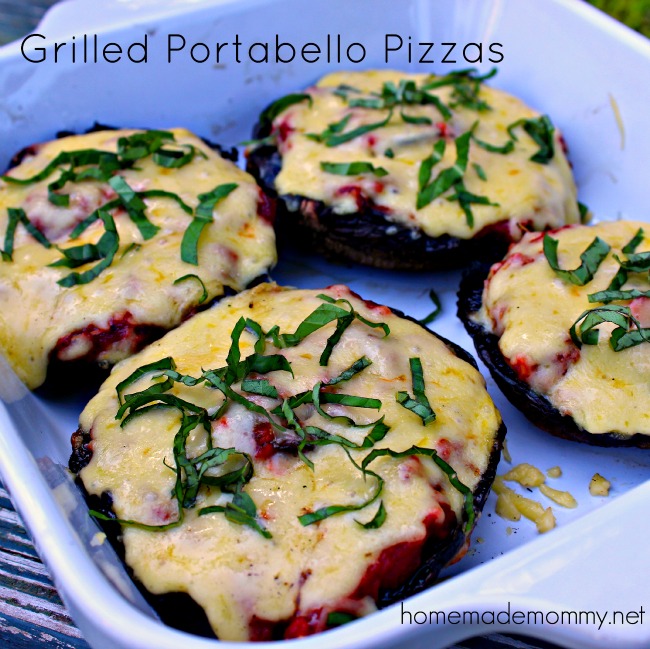 Grilled Portabello Mushroom Pizzas