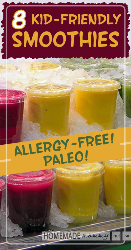 8 Kid Friendly Allergy Free #paleo Smoothies | www.homemademommy.net