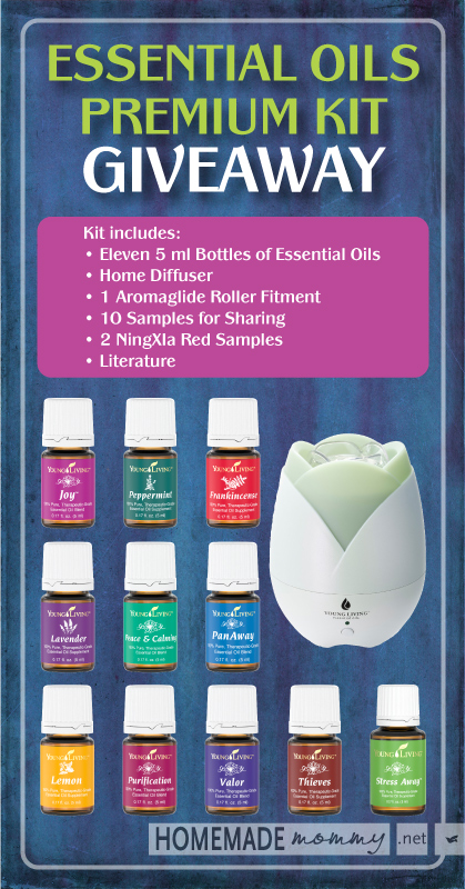 Who wants to win a full Essential Oils Premium Kit? Enter to WIN this week only at www.homemademommy.net