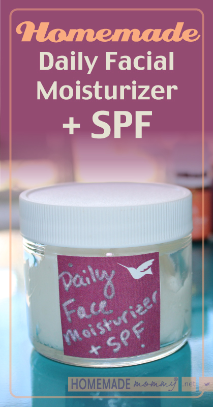 Homemade Daily Facial Moisturizer + SPF! | www.homemademommy.net