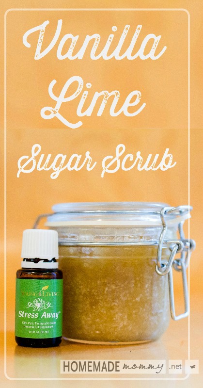 Melt Your Stress Away Vanilla Lime Sugar Scrub | www.homemademommy.net